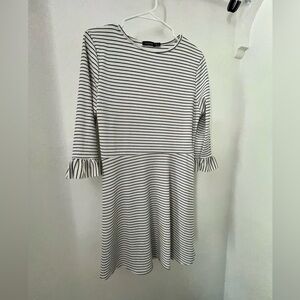 Striped Ribbed White Summer Dress